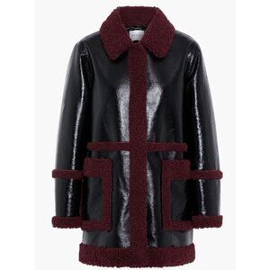 Vegan leather parka Stand Studio Burgundy size 34 FR in Vegan leather